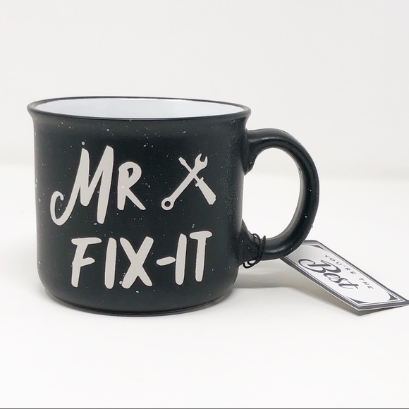 Other - Mr. Fix It Black Paint Splatter Distressed Graphic Mug